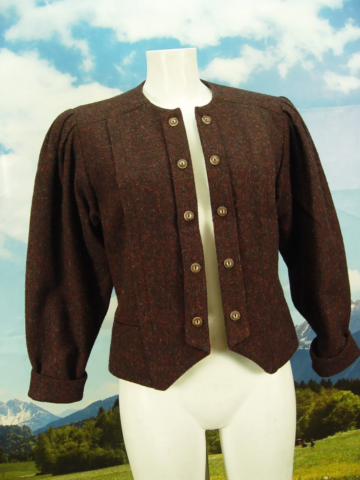 ALPHORN neuwertig individuell herrlicher Loden Janker Jacke Trachtenjacke Gr.42