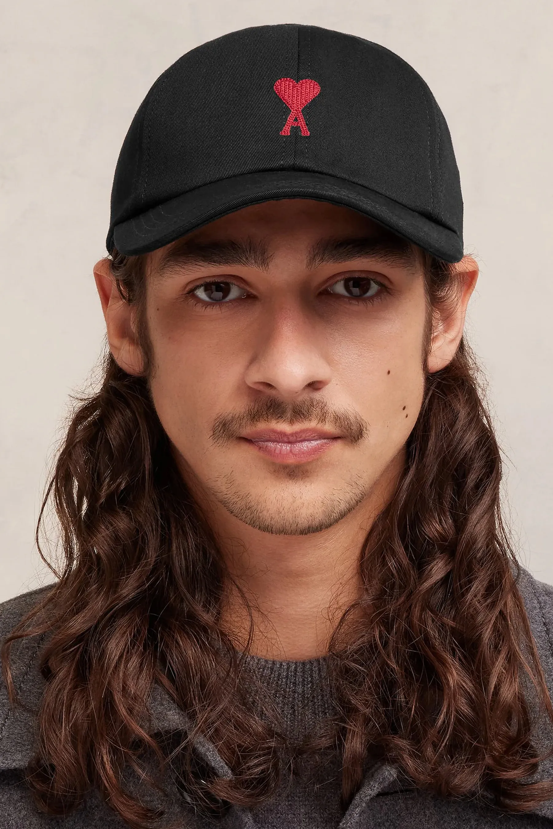 AMI PARIS Embroidered Cotton Cap  