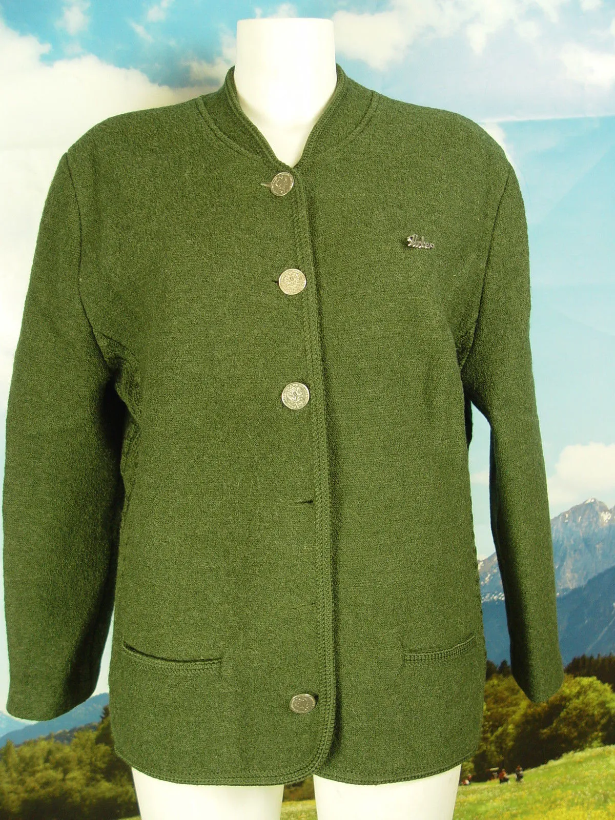 ARBER mit kurzen Ärmeln klassisch jägergrün Walkjacke Jacke Trachtenjacke Gr.48