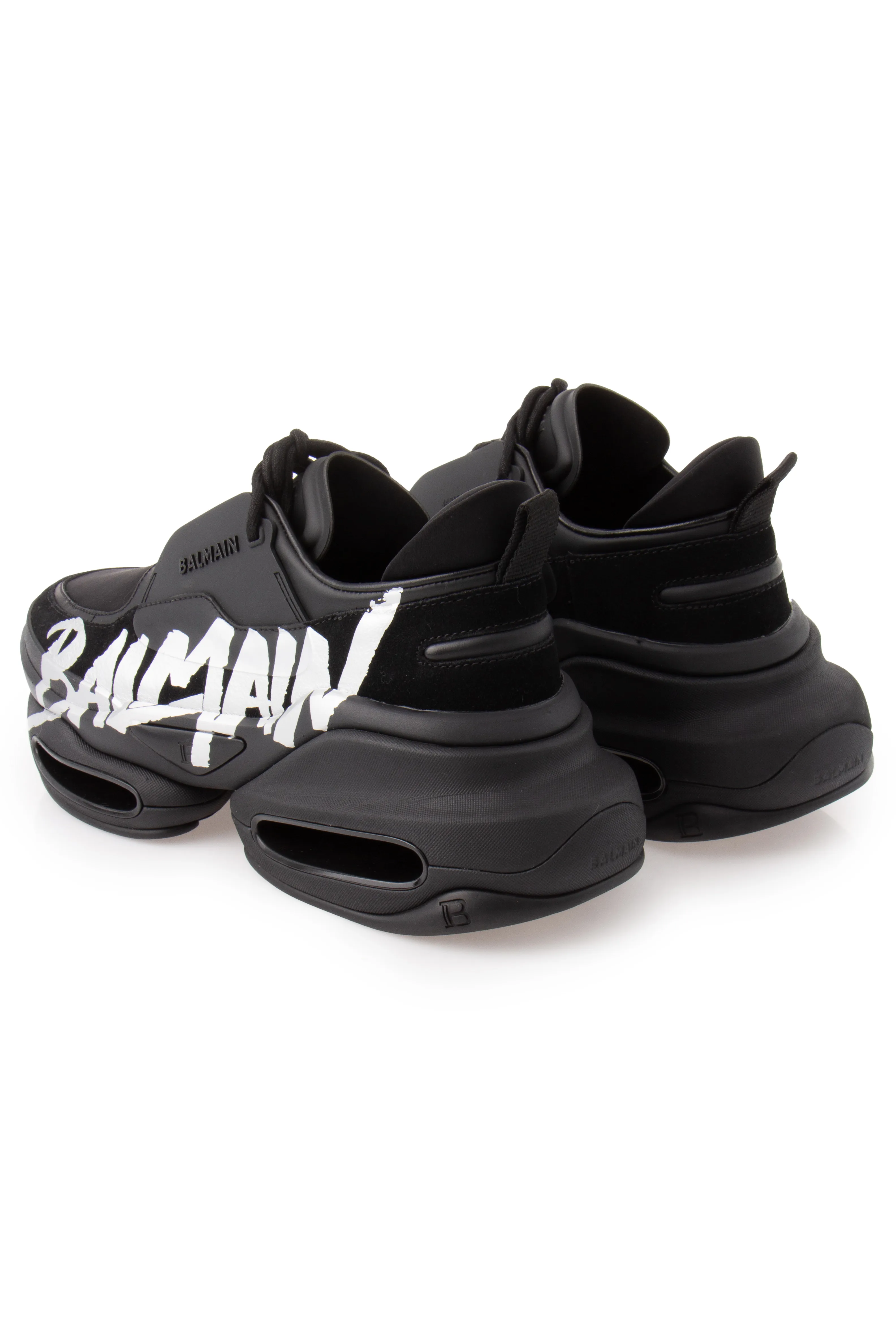 BALMAIN Gomato-Leather & Neoprene Sneakers B-Bold  