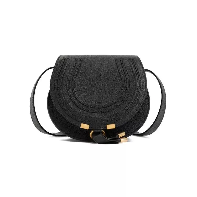   Chloé  Black Marcie Small Saddle Bag Black  Crossbody Bag 