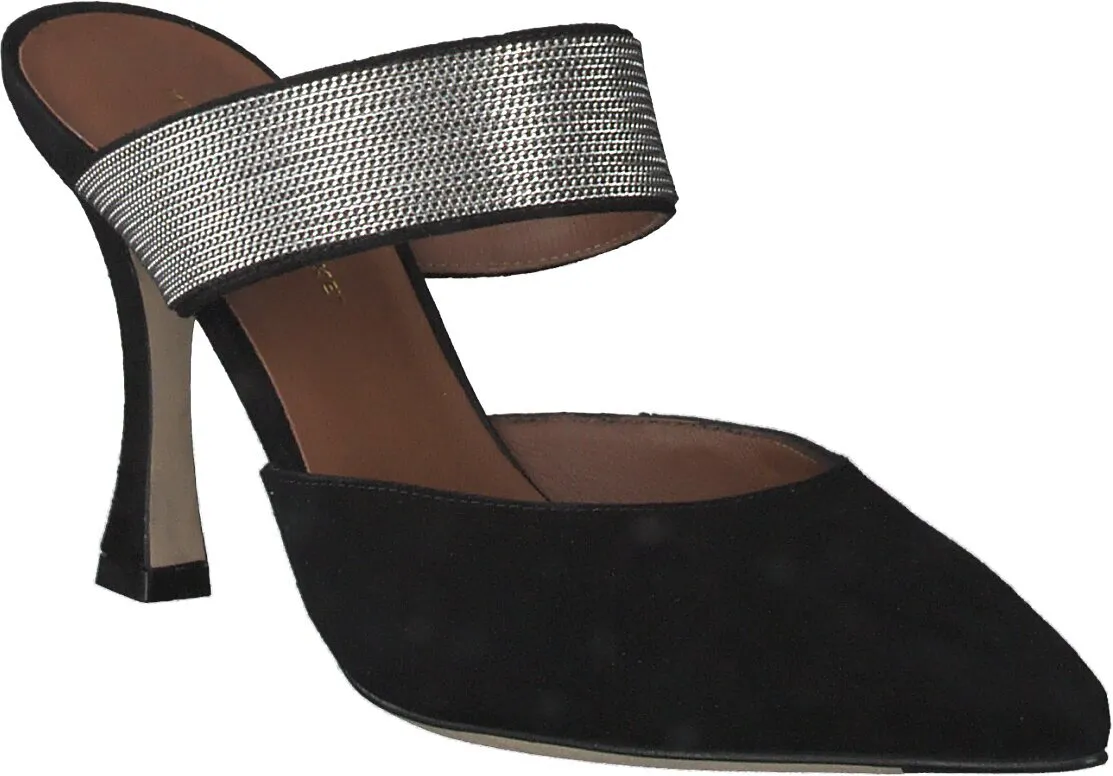 Damen-Pantoletten aus Leder 181002979491 (Schwarz)