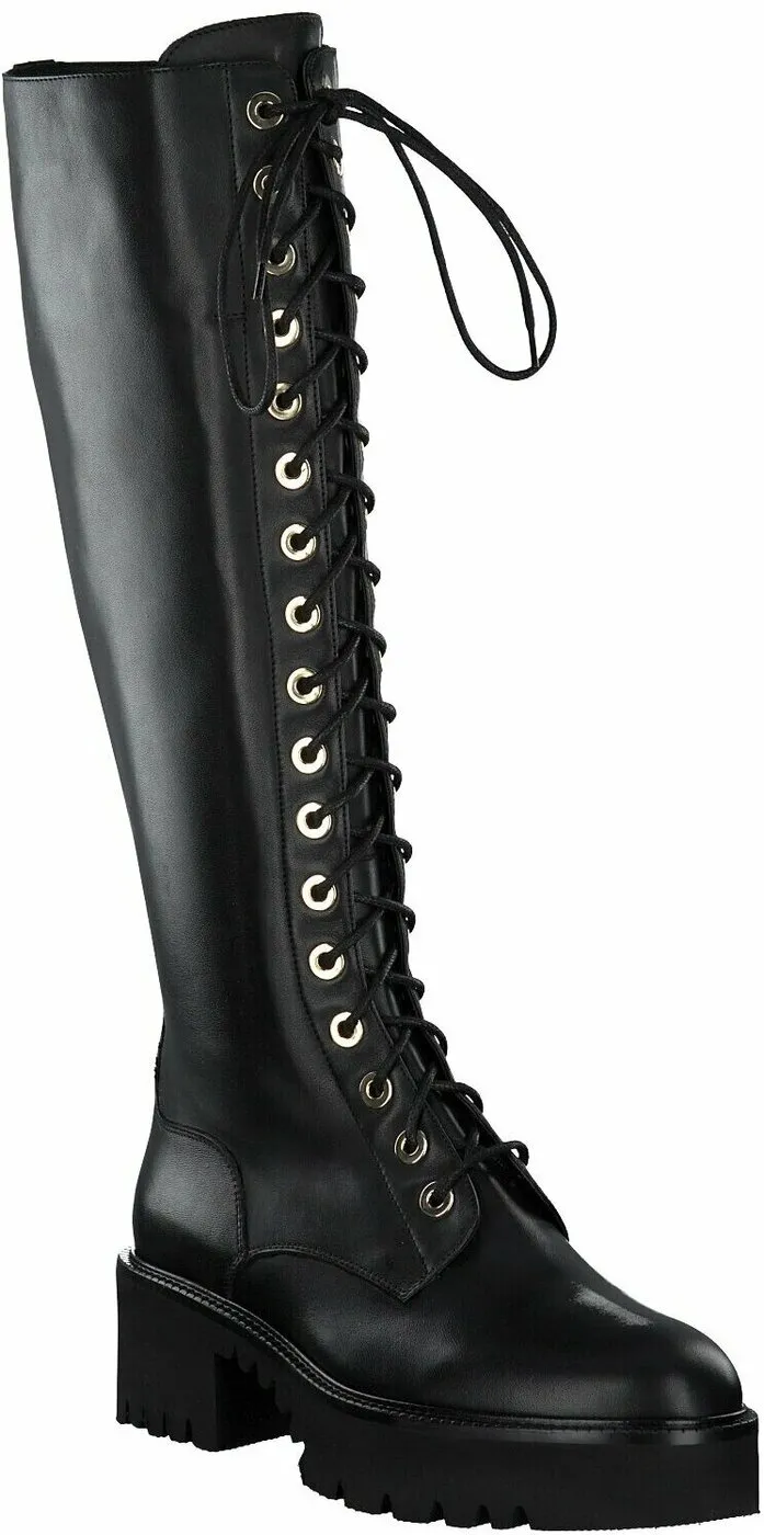Damen-Stiefel aus Leder 195001913704 (Schwarz)