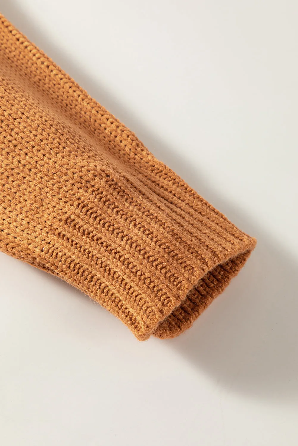 French Beige Farbblock-Kontrastnähte Pullover In Übergröße