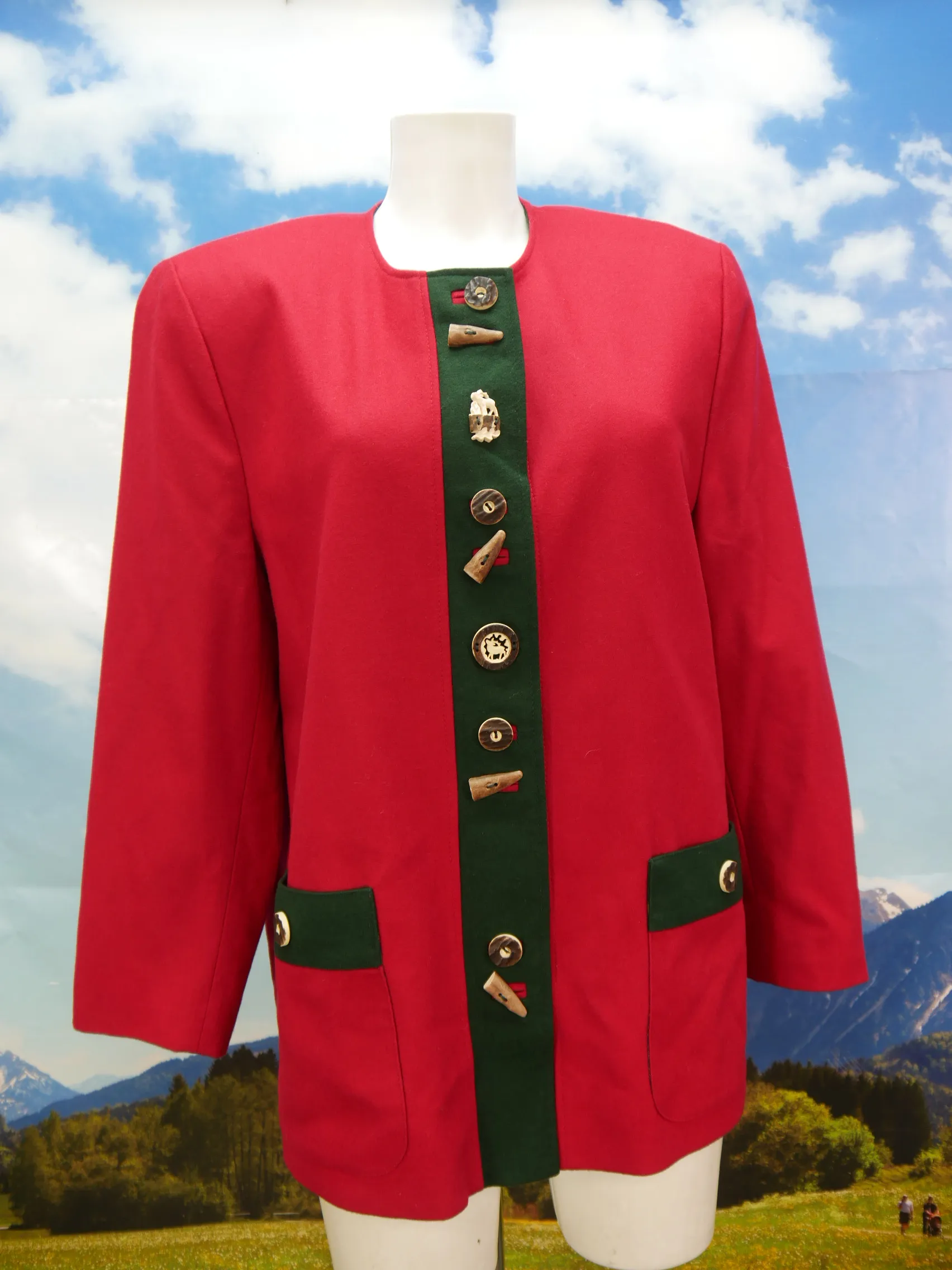 Hammerschmid leuchtend roter Janker fesche Trachtenjacke Gr.42