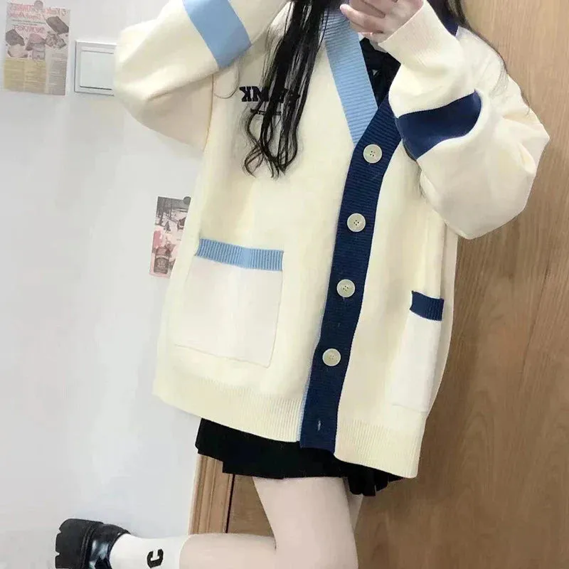 Heidi-Mode | Weste Oversized V-Ausschnitt Knopf Weste