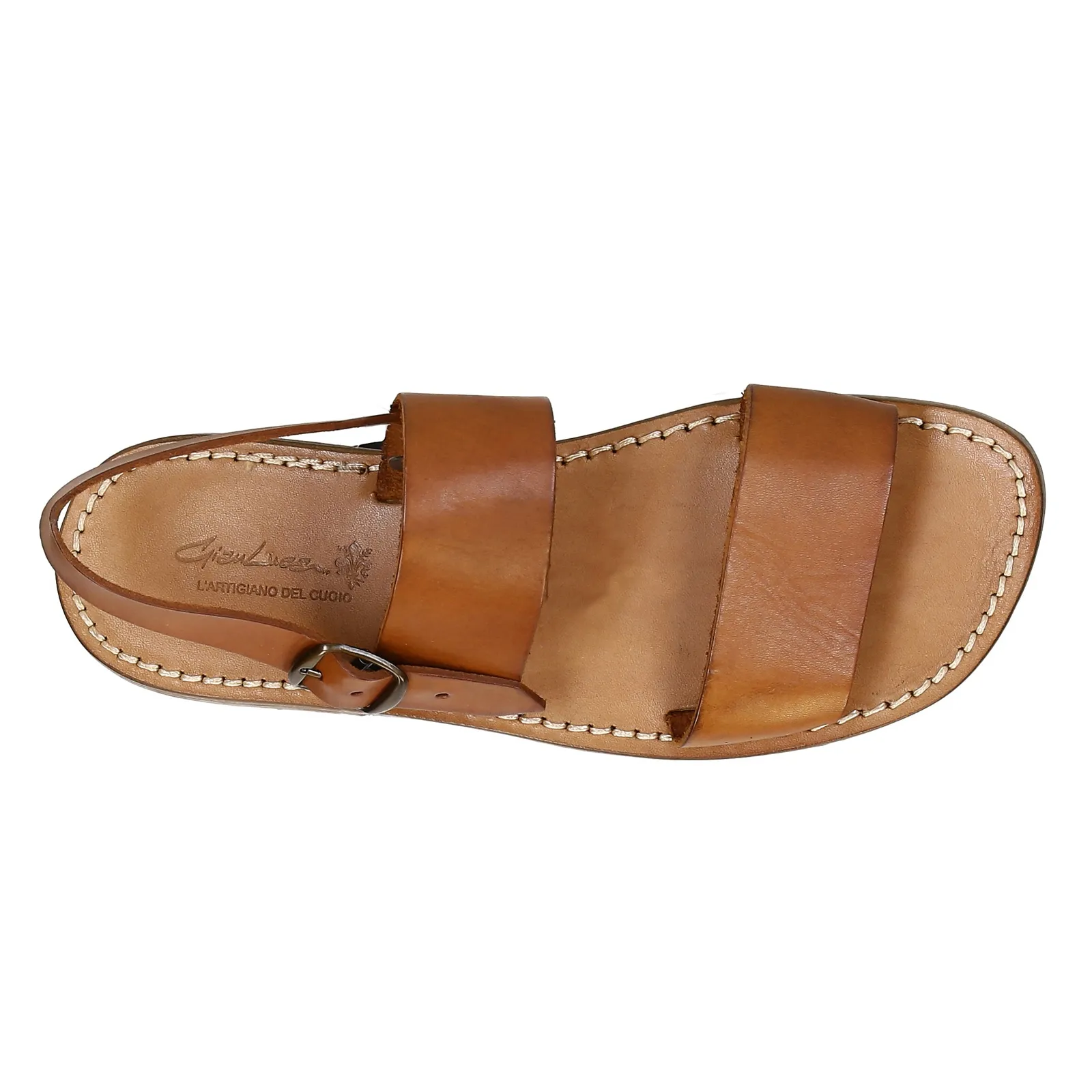 Herren-Sandalen aus Leder im Vintage-Look in Italien von Hand gefertigt