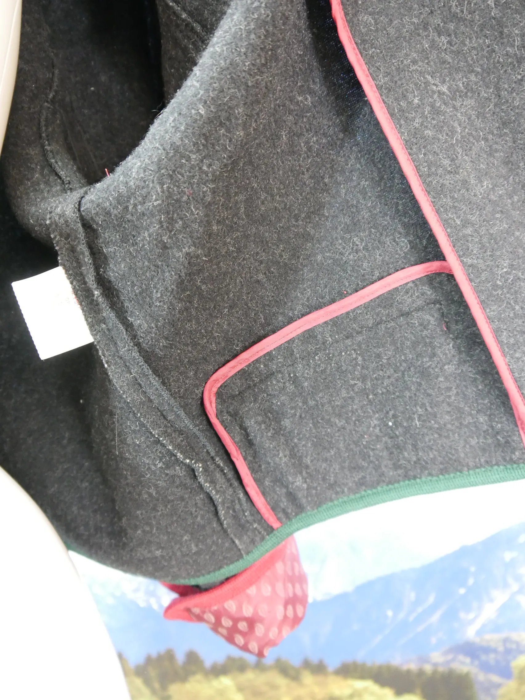 Kurz schwarzer Janker aussergewöhnlich weiter Schnitt Trachtenjacke Jacke Gr.36