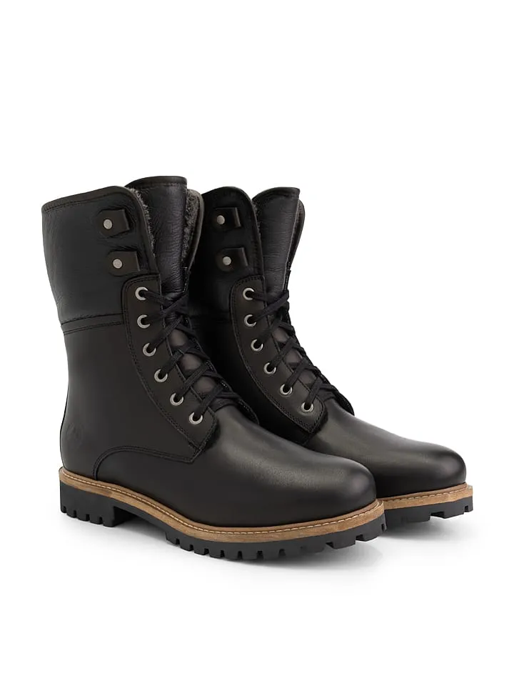 Leder-Boots "Holm" in Schwarz