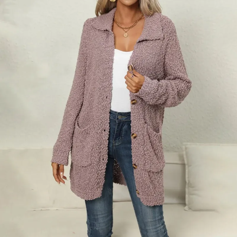 Lssiger Einfarbiger Cardigan
