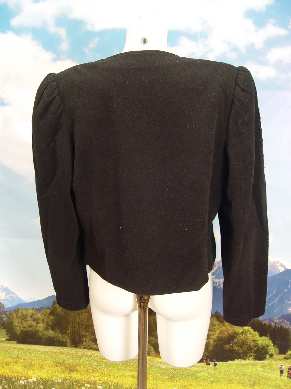 MEICO kurz schwarz weit geschnitten leichte Walkjacke Janker Trachtenjacke Gr.44
