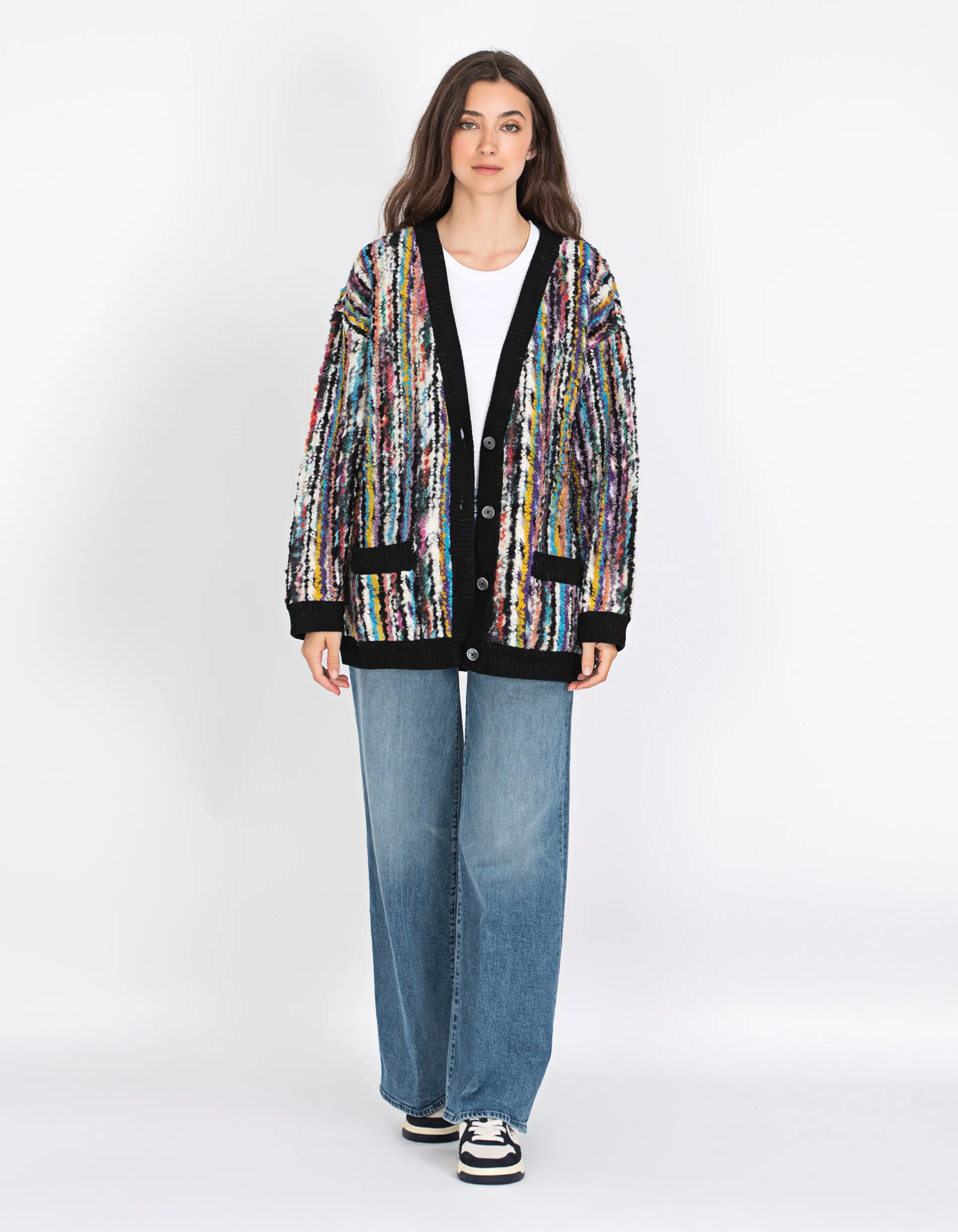 MISSONI Wool Mohair Multicolor // Oversize Woll-Mohair Mix Cardigan