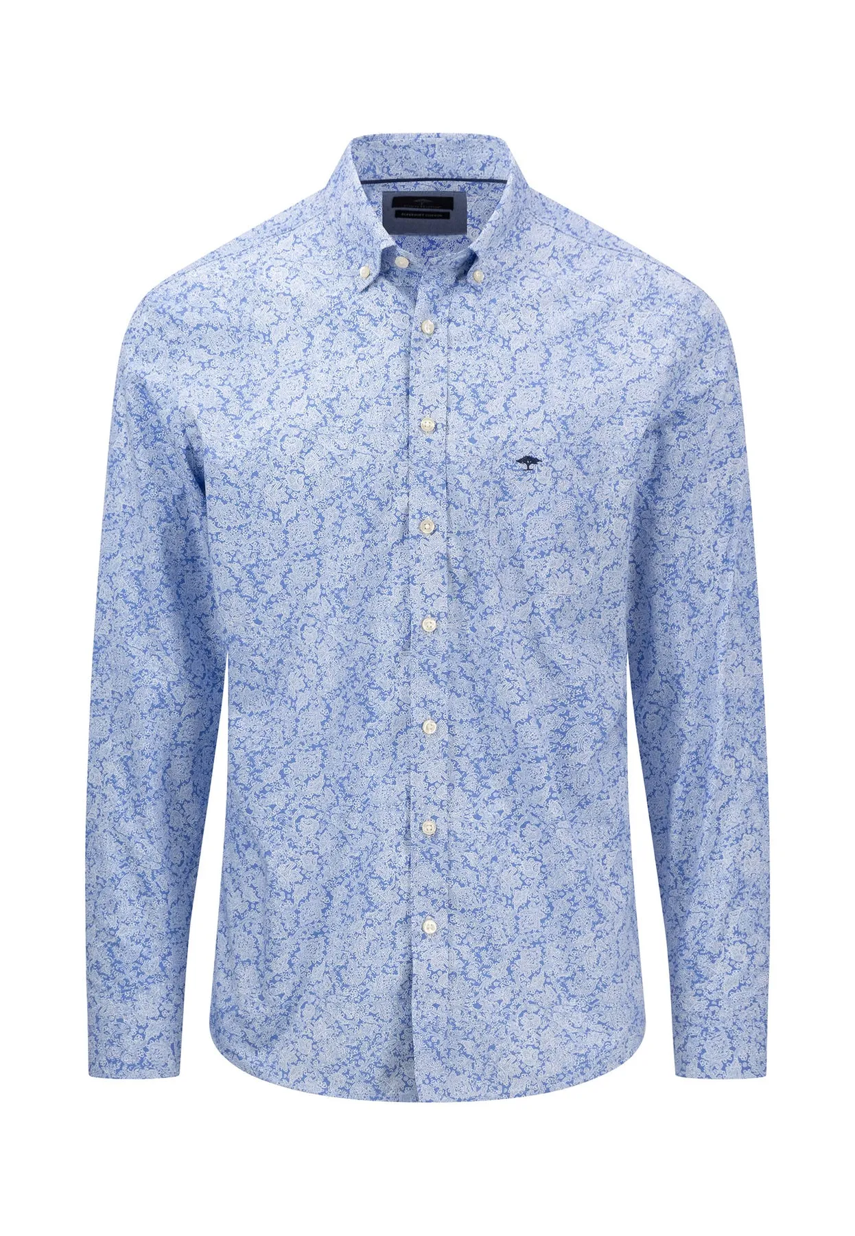 Modisches Langarm-Hemd mit Button-Down-Kragen und Print