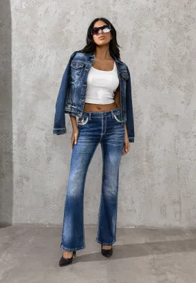 WD514 Damen Bootcut-Jeans