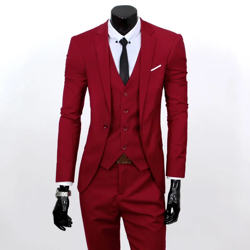 Weste Mantel Hosen Jacke + Weste + Hosen Anzug Drei-stück